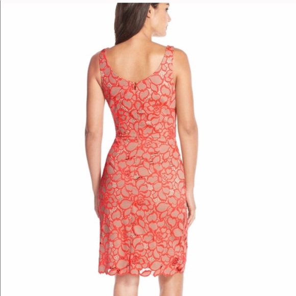 Trina Turk Pink Tan Floral lace Sleeveless Dress - Picture 4 of 14